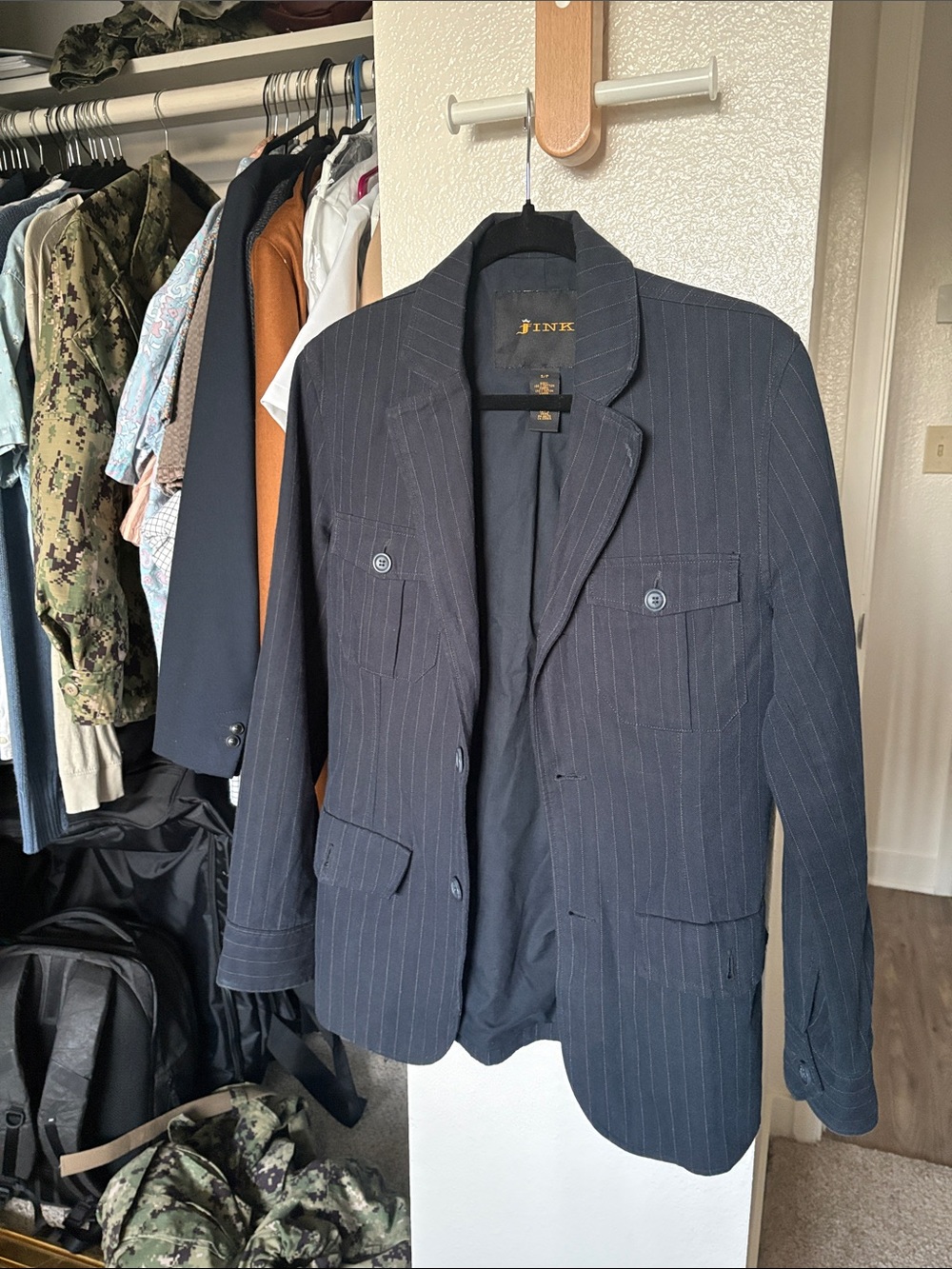 Navy Pinstripe Women's Blazer